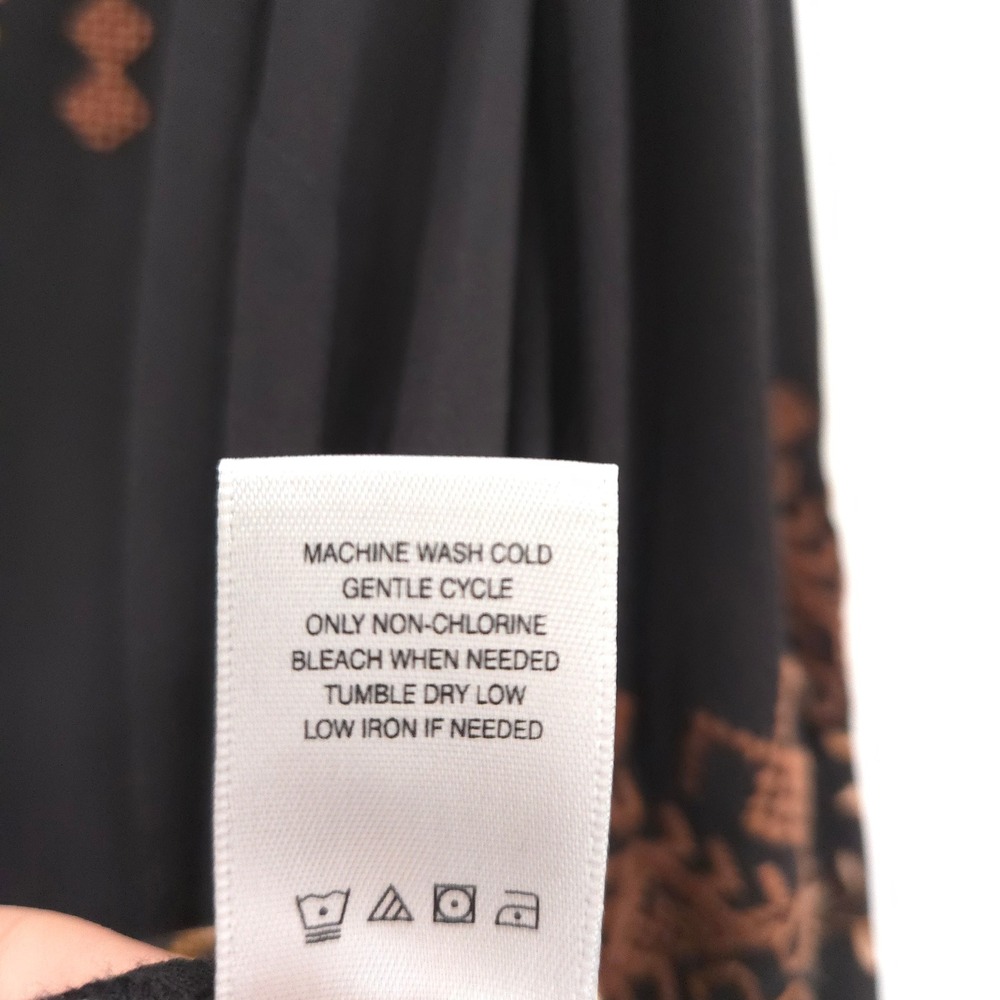 John Mark Embroidered Tunic Blouse Women 2X Black Mixed Print Boho Peasant Top - Picture 7 of 8